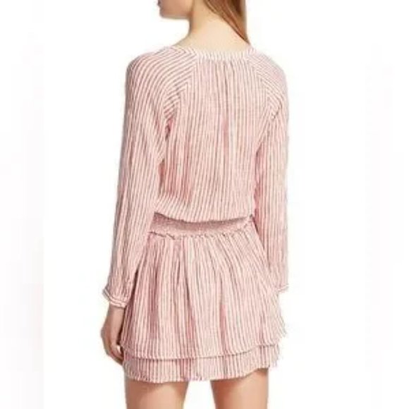Rails‎ Jasmine Red/White Belmont Stripe Smocked Waist Mini Dress Sz S - Like New - Picture 2 of 12